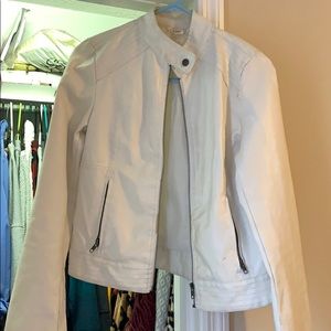 White fake leather jacket